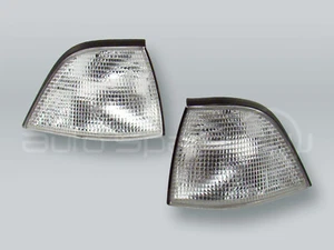DEPO Clear Corner Lights Parking Lamps PAIR fits 1992-1998 BMW 3-Series E36 2DR - Picture 1 of 2