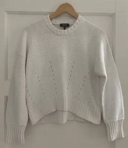 ME AND EM - Women’s White Cotton Knit Jumper Size XS - Picture 1 of 14