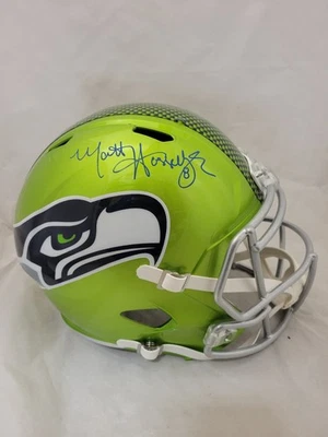 MATT HASSELBECK FIRMADO SEATTLE SEAHAWKS F/S FLASH SPEED REP CASCO BAS Foto 1 de 3