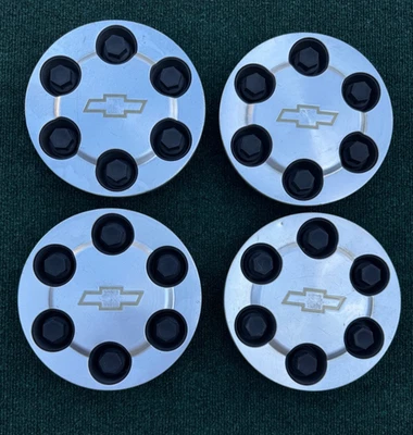 4 Chevy Silverado LT 9594520 OEM Center Wheel 6 Lug Dust Hub Cap Rim Covers - Image 1 of 4