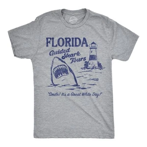 Camisetas divertidas para hombre Florida visitas guiadas a tiburones gráfico sarcástico novedad camiseta para - Imagen 1 de 7