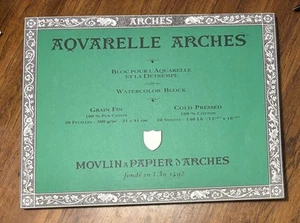 Blocco acquerello Aqvarelle Arches di carta di cotone premium - Foto 1 di 3