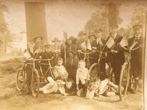 2 alte Foto Abzug Albumin Kinder Pfadfinder in Sepia Show Anfang 1900 - Bild 1 von 4