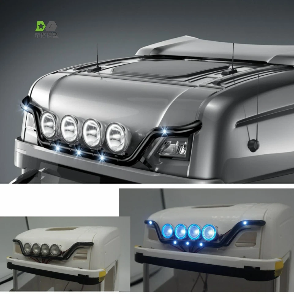 LED-Leuchtbalken Kabine Aluminium für56371 56323 770S 1/14 RC Tractor Truck Car - Bild 1 von 4