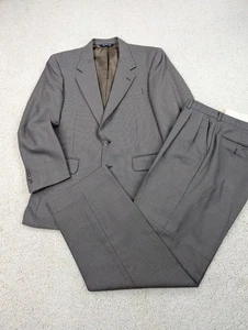 Traje Burberry Para Hombre 40R 32x31 Marrón Cuadros Pata de Gallo De Colección Unión Hecho en EE. UU. - Imagen 1 de 19