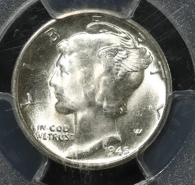 1945 D PCGS MS65FB Mercury Dime - Image 1 of 3