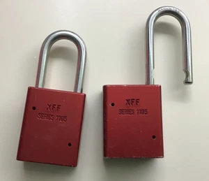 TWO(2) AMERICAN LOCK - Series 1105 Red Padlocks NO keys! - Picture 1 of 4