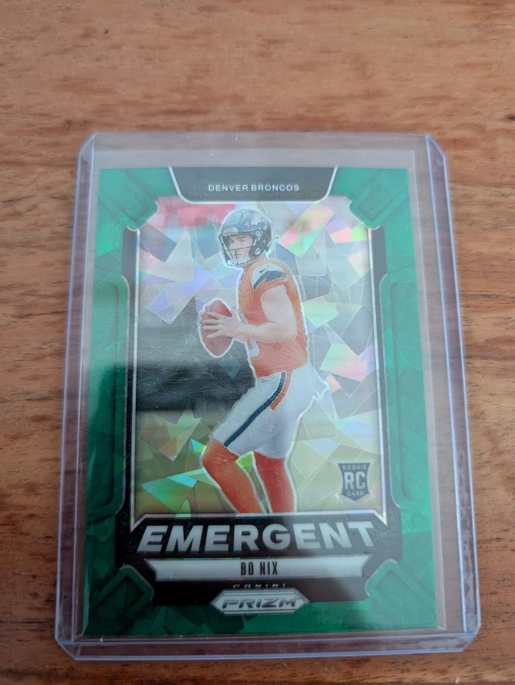 2024 Panini Prizm - Emergent Bo Nix #3 Green Ice Prizm (RC) - Bild 1 von 1