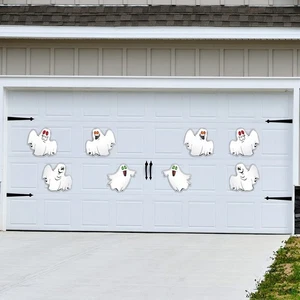 Large Garage Door Decorations: 8 Piece Halloween Ghost Magnets 12x10 Inches I... - Picture 1 of 7