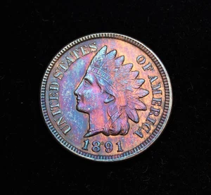 1891 Indian Head Cent BU - Picture 1 of 2