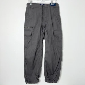 Hollister Hose Damen M grau Fallschirm Baggy Jogger Cargo Junior Kordelzug - Bild 1 von 9