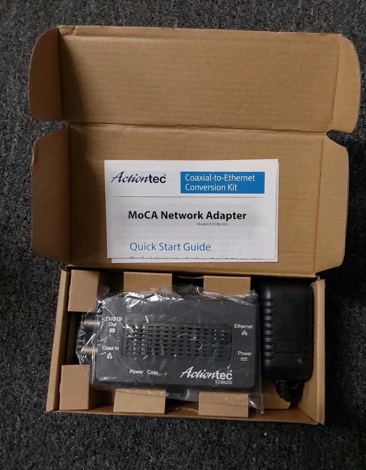 New! Actiontec ECB6200 Bonded MoCA 2.0 Network Adapter - Black CC - Image 1 of 1