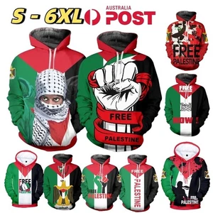 Free Palestine Flag Sweatshirts Long Sleeve Hoodie Jumper Pullover Costumes AU - Bild 1 von 22