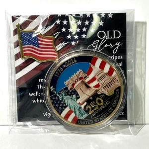 USA *250th Anniversary* Patriotic Coin & Pin Set BRANDNEU! - Bild 1 von 5