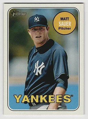 2018 Topps Heritage Minor League Matt Sauer Rookie GCL Yankees #177 - Image 1 of 2