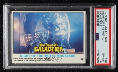 1978 Topps Battlestar Galactica Night of the Metal Monsters #90 PSA 8 0h2x - Image 1 of 3