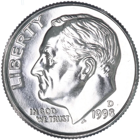 1998 D Roosevelt Dime BU US Coin Cover