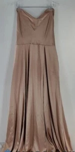 Galina Signature Long dress With Cowl Neck Strapless size 18 stretch satin - Picture 1 of 4