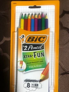 (2 Packs ) New Bic Xtra Fun Ultra Solid Break Resistant #2 Pencils (8 Count) - Picture 1 of 2