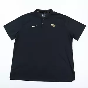 Wake Forest Herren Henley Shirt 2XL Snap schwarz Team Issued Dri-Fit Baseball - Bild 1 von 9