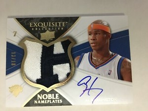 UD Exquisite 2008-09 Al Harrington NOBLE NAMEPLATES 13/18 Game Used A Patch Auto