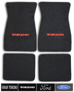 Torino, Gran Torino Logo Cutpile Carpet Floor Mats - Choose Mat Color And Logo - Picture 1 of 7