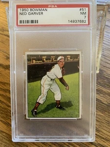 BB - 1950 Bowman - #51 - Ned Garver - PSA 7 NM - Picture 1 of 2