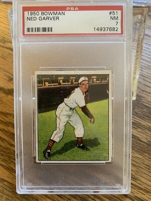 BB - 1950 Bowman - #51 - Ned Garver - PSA 7 почти как новый - Изображение 1 из 2