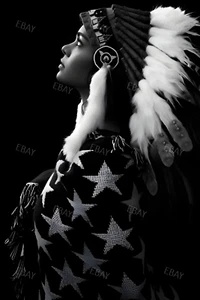 Indianer Curvy Girl Model Foto Risque 4x6 Kunstdruck A9083 - Bild 1 von 1