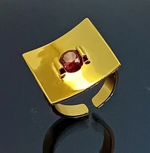 18K Gold Filled Stunning Italian Rhodolite 18ct GF Ring Size 8 - Picture 1 of 11