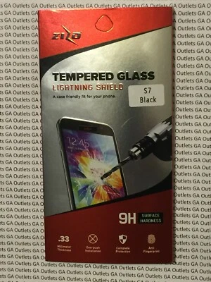 Protector de vidrio templado ZIZO Lightning Shield para Samsung S7 negro 0,33 mm 9H Foto 1 de 3