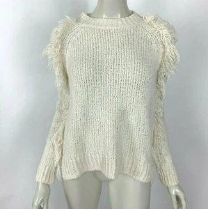 Madewell Loop Edge Pullover Sweater Beige Long Sleeve Cotton Blend Women XXS - Picture 1 of 8