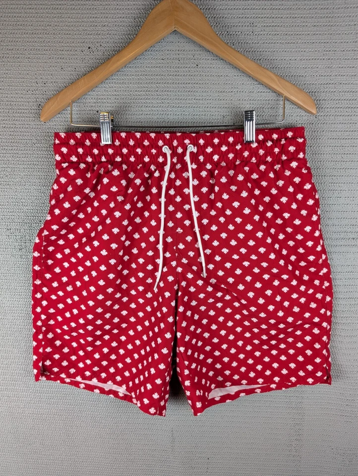 Pantalones Cortos Old Navy Canadá Estampado Hoja de Arce Malla Forrados Natación Talla Mediana Foto 1 de 4
