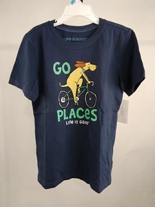 Life is Good Kid Short Sleeve Crusher Tee Go Places Blue Medium 65655 - Picture 1 of 8