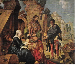 The Adoration of the Kings by Durer Vintage Print 1939 Art Print 8 x 7'' - Bild 1 von 4