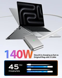 USB-C to Mag-Safe 3 Cable 2M 140W Magnetic Charging Cord Compatible with 2024 Ma - Photo 1/8