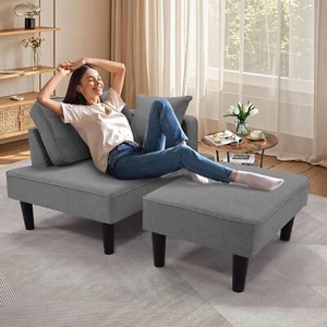 Recliner Sofa Bed Convertible Small Sectional Couches for Living Room w/Chaise^^ - Picture 1 of 8