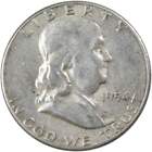 1954 S Franklin Half Dollar Ag About Good 90% Silver 50c Us Coin Collectible