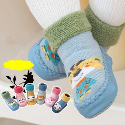 Niños Bebés Niños Pequeños Antideslizantes Zapatillas Calcetines Niñas Algodón Invierno Bota Zapatos Foto 1 de 4