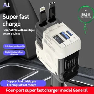 4 USB Port Super Fast Car Charger Adapter for iPhone Samsung Android Phone LOT - Picture 1 of 17