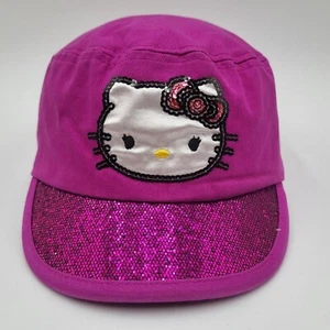 Hello Kitty Hat Cap Stretch Fit Purple Sequin Youth - Picture 1 of 11