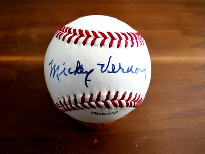 MICKEY VERNON WASHINGTON SENATORS 2 X BATTING CHAMP SIGNED AUTO VTG BASEBALL JSA - Image 1 of 3
