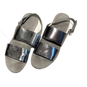 Vince | Source Slingback Slide Sandals - Pewter Leather - Picture 1 of 4