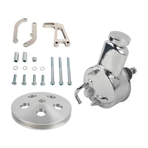 Power Steering Pump & Single Groove Pulley & Bracket For SBC Chevy 350 Saginaw - Picture 1 of 12