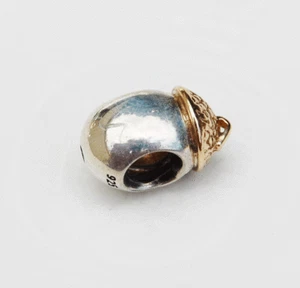 Genuine Pandora two-tone Charm - Acorn - 790442 - retired - Foto 1 di 2