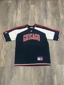 Chicago Bulls Champion Shooting Shirt 90s NBA Authentic Pullover Warmup Medium - Picture 1 of 16
