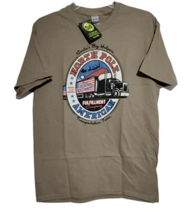Christmas Holiday Santa North Pole Transport Team Shirt Mens Size Small Humor - Imagen 1 de 3