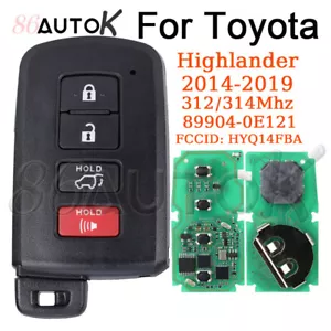Keyless Car Remote Smart Key For Toyota Highlander 312/314 89904-0E121 HYQ14FBA - Picture 1 of 6