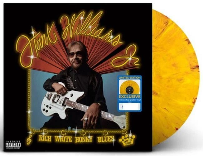 Hank Williams Jr - Rich White Honky Blues Limited Yellow Red Splatter Vinyl LP - Image 1 of 1