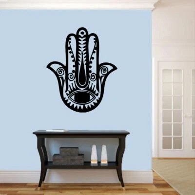 SWEETUMS SIGNATURES Hamsa Hand Wall Decal - Yoga, Spiritual, Eye, Entryway, Vinyl Wall Art, Sticker